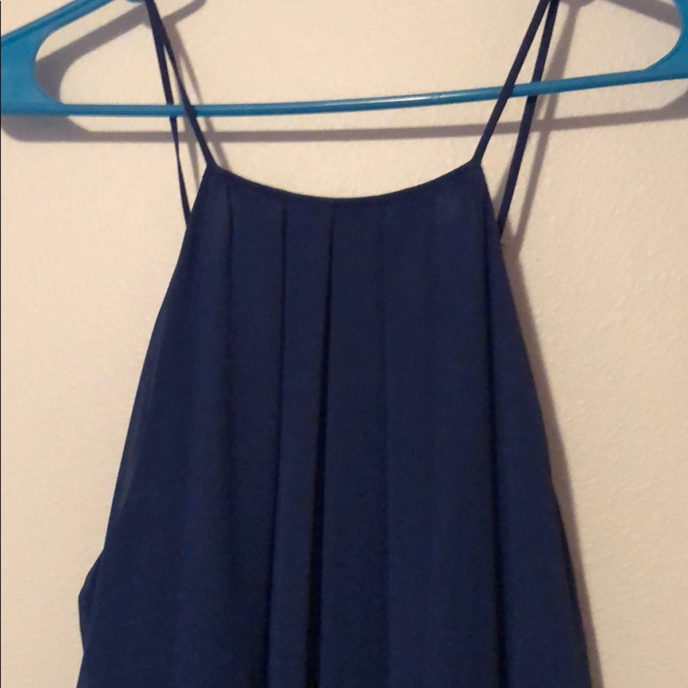 Long Blue Chiffon Dress